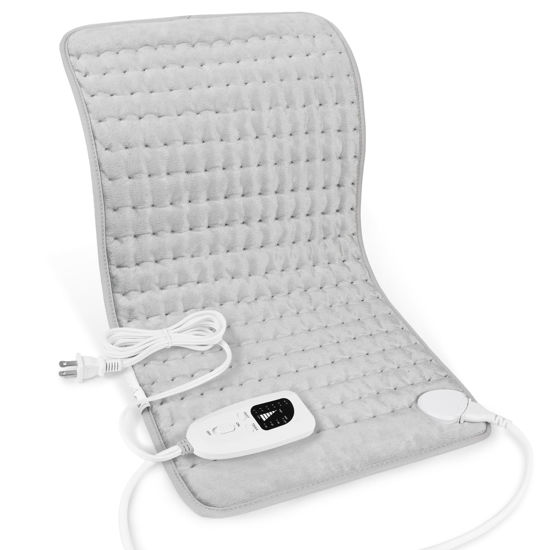 Picture of Electric Heating Pads,Heating Pads for Back,Shoulder,Hot Pad for Neck and Arms,Abdomen,Moist Heated Pad for Legs and Knee,Auto Shut Off(Light Gray, 24''×12'')