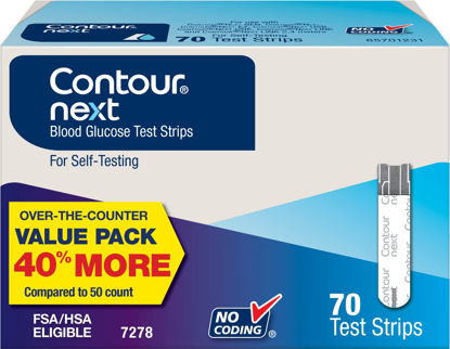 Picture of CONTOUR NEXT Blood Glucose Test Strips for Diabetes, 70 Count (Pack of 1)