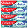 Picture of Colgate Max Fresh Whitening Toothpaste with Mini Strips, Clean Mint Toothpaste for Bad Breath, Helps Fight Cavities, Whitens Teeth, and Freshens Breath, 6.3 Ounce (Pack of 4)
