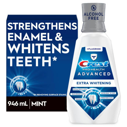 Picture of Crest Pro-Health Advanced Mouthwash, Alcohol Free, Extra Whitening, Energizing Mint Flavor, 946 mL (32 fl oz)