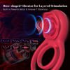 Picture of Vibrating Cock Ring with Rose Clitoral Stimulator, Pleasure Penis Ring Vibrator Couples Adult Sex Toys for Men Women, 7 Vibrations Male Couple Sex Toy