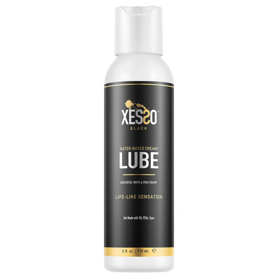 Picture of XESSO Water-Based Creamy Lube, Unscented 4 fl oz, Thick White Gel-Like Slippery Glide, Hypoallergenic for Women, Men & Couples. Made in US & Discreet Package. Package May Vary