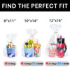 Picture of PigPotParty 8"x 11", 50Pcs Bottom Gusset Bags, Clear Cello Cellophane Treat Goodie Bags with 50x Twist Ties, Party Favor Packaging, Gift Mug Wrapping, Food Storage(No Side Gusset)