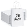 Picture of BagDream Kraft Gift Paper Bags 25Pcs 5.25x3x8 Inches Small Paper Gift Bags White Paper Bags with Handles Paper Shopping Bags Party Favor Bags 100% Recyclable Kraft Paper Bags Sacks