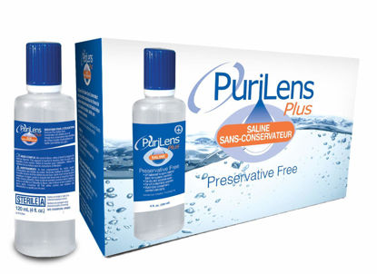 Picture of Purilens Plus Preservative Free Contact Lens Saline. 120ml (4 fl. oz.) 12 Pack