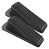 Picture of JZWBLILY Door Stoppers for Bottom of Door on Floor, Premium Rubber Door Stopper Wedge, Floor Sturdy Stackable Door Stops for Carpet Heavy Duty Door, Door Gaps (Black, 2 Pack)