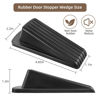 Picture of JZWBLILY Door Stoppers for Bottom of Door on Floor, Premium Rubber Door Stopper Wedge, Floor Sturdy Stackable Door Stops for Carpet Heavy Duty Door, Door Gaps (Black, 2 Pack)