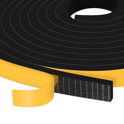 Picture of Trisiki Weather Stripping Door Seal Strip, Strong Adhesive, Lightproof, Noise-Reduction, Weatherproof Foam Tape Insulation for Sliding Door, Front Door Frame, Windows (1/2 in x 1/4 in x 26Ft)