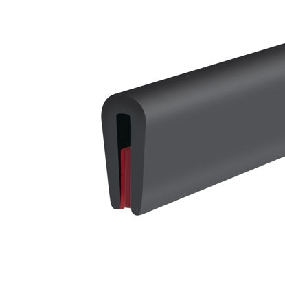 Picture of Rubber Edge Trim, Self-Adhesive Rubber Edge Trim, Edge Protector for Sheet Metal, EPDM Material, Fit 1/16"(1.6mm), Length 10Ft, Black Color, U Channel Edge Trim