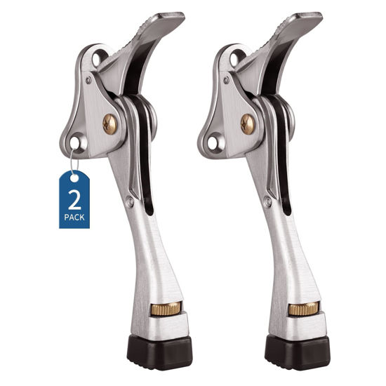 Picture of Gotega Door Stopper, 2 Packs Kickdown Door Stop with One Touch Adjustable Height and Rubber Tip 4 Inches, Heavy Duty Door Stops, Door Holder, Bottom of Door