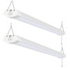 Picture of hykolity 4FT 120W LED Shop Light Linkable, 13000lm(400w Equivalent), 5000K Utility Shop Lights for Garages, Workshops, Basements, Hanging or FlushMount, with Power Cord and Pull Chain, ETL, 2 Pack