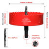 Picture of Hole Saw 4 1/2” (114mm) for Wood, HSS Bi-Metal Hole Cutter with Pilot Drill Bit for Recessed Lights, PVC Boards, Fiberglass and Vent Pipes