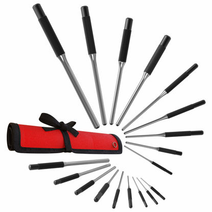 Picture of TuffMan Tools, Roll Pin Punch Set 9pc Craftsman Tool Set - Great Nail Punch for Gun Tool Kit Building, Watch Repair Kit and Removing Firing Pin with Tool Pouch