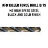 Picture of Drill America - KFD3/16P12 3/16" High Speed Steel Black & Gold KFD Split Point Drill Bit (Pack of 12), KFD Series