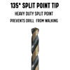 Picture of Drill America - KFD3/16P12 3/16" High Speed Steel Black & Gold KFD Split Point Drill Bit (Pack of 12), KFD Series