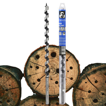 Picture of 1/2-Inch x 12-Inch Auger Drill Bit for Wood, Hex Shank 3/8-Inch One Piece, Ship Auger Long Drill Bit for Soft and Hard Wood, Plastic, Drywall and Composite Materials