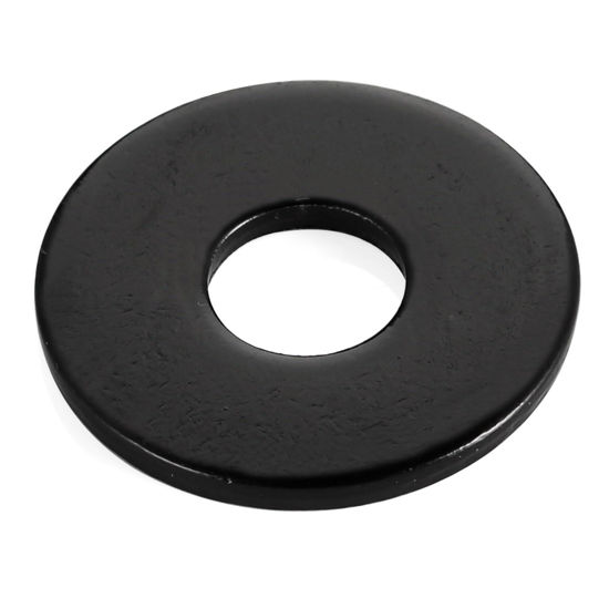Picture of 50 PCS 1/4" Stainless Flat Washers, 7/10" Outer Diameter, 18-8 (304) Stainless Steel Metal Washers for Screws and Bolts, Black Finish