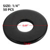 Picture of 50 PCS 1/4" Stainless Flat Washers, 7/10" Outer Diameter, 18-8 (304) Stainless Steel Metal Washers for Screws and Bolts, Black Finish
