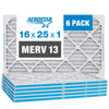 Picture of Aerostar 16x25x1 MERV 13 Pleated Air Filter, AC Furnace Air Filter, 6 Pack (Actual Size: 15 3/4" x 24 3/4" x 3/4")