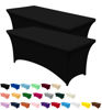 Picture of Utopia Kitchen Spandex Tablecloth 2 Pack [6FT, Black] Tight, Fitted, Washable and Wrinkle Resistant Stretch Rectangular Patio Table Cover for Event, Wedding, Banquet & Parties [72Lx30Wx30H Inch]