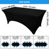 Picture of Utopia Kitchen Spandex Tablecloth 2 Pack [6FT, Black] Tight, Fitted, Washable and Wrinkle Resistant Stretch Rectangular Patio Table Cover for Event, Wedding, Banquet & Parties [72Lx30Wx30H Inch]