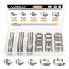 Picture of DLOUBLEIY 45PCS Hose Clamp Assortment Kit - Stainless Steel Hose Clamps with Worm Gear, Adjustable 1/4'' to 1-1/8'' (6-29mm) for Plumbing, Automotive, and Mechanical Applications