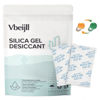 Picture of Vbeijll Premium 5 Gram 50 Pcs Desiccant Silica Gel Packets with Color Indicating - Rechargeable Moisture Absorbers for Food Grade Silica Packets for Foods, Seeds, 3D Filaments, Electronics, Safes