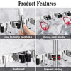 Picture of AceMining 5 Racks and 4 Hooks Mop and Broom Holder Wall Mount, Broom Organizer Storage Tool Racks Stainless Steel Heavy Duty Hooks Self Adhesive Solid Non-slip for Home Kitchen Garden Laundry Garage
