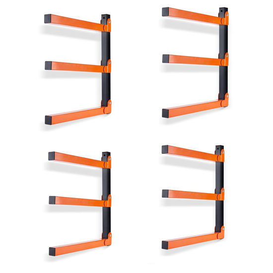 Picture of Ultrawall Wall Mount Wood Organizer and Lumber Storage Metal Rack with 3-Level - Indoor & Outdoor Use, 4 Pack