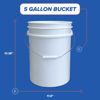 Picture of 5 Gallon Bucket Only, Made in USA, Food Grade, Durable 90 Mil All Purpose Pail, Contains No BPA Plastic, Premium HPDE, Lids Not Included (Black, 6)