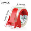 Picture of BOMEI PACK Heavy Duty Clear Packing Tape,2 Rolls with refillable Dispenser,Noiseless Packaging Tape 1.88 Inches x 55 Yards,Industrial Grade Boxes Shipping Tape for Moving,Mailing and Storages