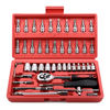 Picture of Egofine 46 Pieces 1/4 inch Drive Socket Ratchet Wrench Set, with Bit Socket Set Metric and Extension Bar for Auto Repairing and Household, with Storage Case