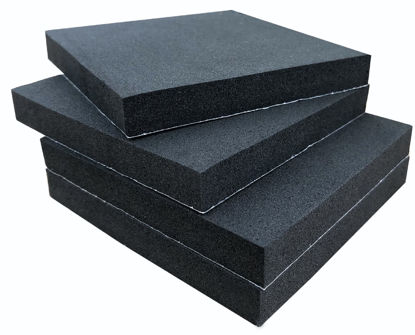 Picture of Adhesive Foam Padding, 4 Pieces Neoprene Foam Anti Vibration Pads High Density Closed Cell Foam Sheet, Insulation Soundproofing Black (4" x 4" x 3/4", 4 Pcs)