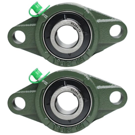 Picture of 2 Pack UCFL204-12 Pillow Block Bearing, Flange Mount Ball Bearing Unit, 3/4 in Bore, 2-Bolt Flange, Self Aligning Cast Iron Housing, Set Screw Locking Style Flange Pillow Block Bearing
