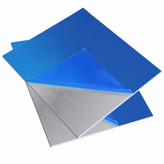 Picture of 2 Pieces 6061 T651 Aluminum Sheet Metal 6X 6x0.02(24Gauge) Inch Rectangle Metal Plate, 0.5mm Aluminum Sheet, Plate for Crafting, Industry