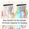 Picture of Resovo Bra Hanger for Closet, Tank Top Hanger 20 Hooks Capacity Foldable Wood Space Saving Hanger Closet Organizers and Storage for Dorm & Apartment for Tank Top, Bra, Scarf etc.