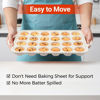 Picture of CAKETIME Mini Muffin Pan, Metal Reinforced Frame Mini Cupcake Pans 24 Cups Nonstick Mini Muffin Silicone Molds with Handle for Baking Muffins, Cupcakes, Egg Bites 2 Pack