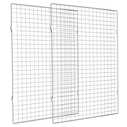 Picture of Cooling Rack for Baking 2-Pack, 16x10 Inches Baking Rack, Thick Wire Cookie Rack for Cooking, Roasting, Grilling, Drying, Oven Safe, Fits Half Sheet Pan, Silver