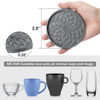 Picture of ME.FAN Silicone Coasters [6 Pack] Coasters with Holder - Drinking Coasters - Cup Mat for Drinks - Live for Hot or Cold Drink Thickened, Non-Slip, Non-Stick, Deep Tray Black