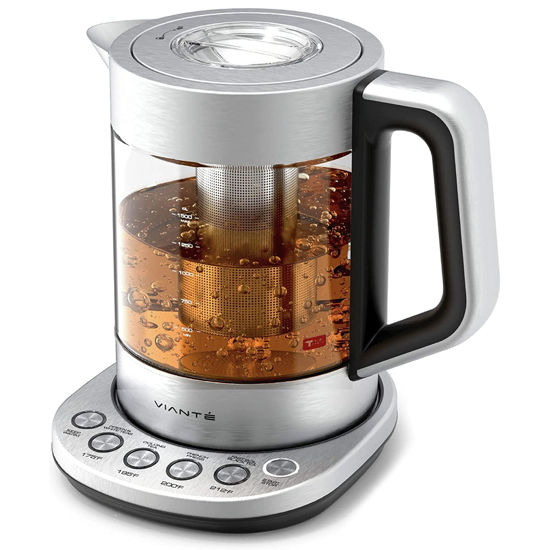 Picture of Vianté Electric Kettle With Tea Infuser For Loose Leaf Tea. Hot Tea Maker With Temperature Control And Automatic Shut Off. Tea Kettle With Brewing Programs. 1.5 Liters Capacity