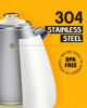 Picture of Hazel Quinn Retro Electric Kettle - 1.7 Liters / 57.5 Ounces Tea Kettle with Thermometer, All Stainless Steel, 1200 Watts Fast Boiling, BPA-free, Cordless, Automatic Shut Off - Pearl White