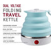 Picture of Travel Foldable Electric Kettle, Collapsible Food Grade Silicone Small Kettle Boiling water,Dual Voltage（600ml,110-220V US Plug） (Blue)