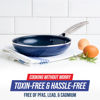 Picture of Blue Diamond Frying Pan 8” Skillet, Diamond Infused Healthy Ceramic Nonstick, PFAS and PFOA-Free, Dishwasher and Oven Safe, Even Heating, Metal Utensil Safe, Warp Control Base, Blue