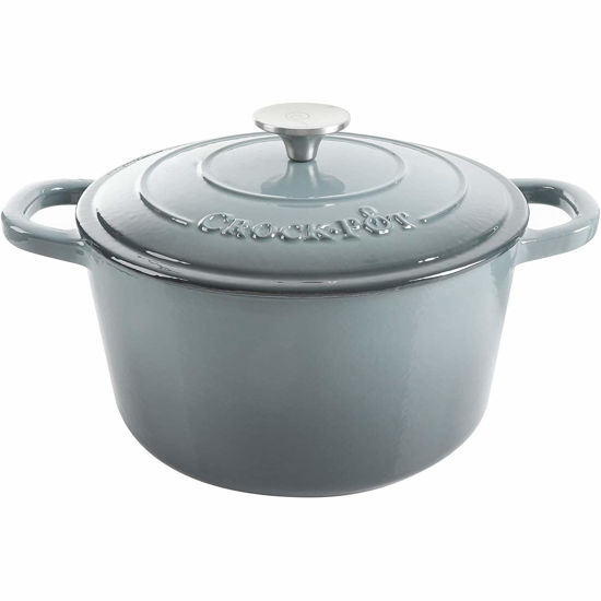 Picture of Crock Pot Artisan 5 Quart Enameled Cast Iron Round Dutch Oven, Slate Gray