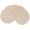 Picture of SHACOS 15 inch Round Braided Placemats Set of 6 Non Slip Heat Resistant Round Table Mats Washable Place Mats for Dinner Party Table Decoration (Beige, 6)