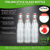 Picture of Flip Top Glass Bottle [1 Liter / 33 fl. oz.] [Pack of 6] - Swing Brewing with Stopper for Beverages, Oil, Vinegar, Kombucha, Beer, Water, Soda, Kefir Airtight Lid & Leak Proof Cap Clear