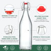 Picture of 8 Set, 16 OZ Swing Top Glass Bottles - Flip Top Beer Brewing Bottles with Stopper for 2nd Fermentation, Kombucha, Mead Kefir, Vanilla Extract, Juice, Tea, Wine - Airtight Cap Lids, Bonus 2 Pourers