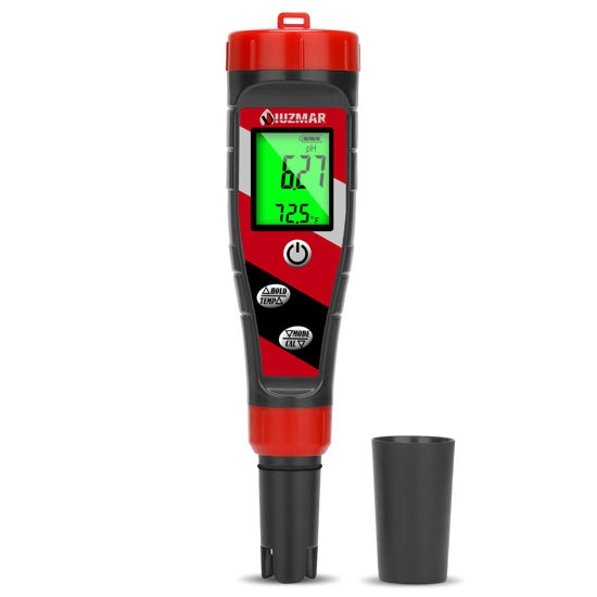 Picture of UIUZMAR Digital pH Meter pH TDS EC Meter for Hydroponic Solution pH and EC Meter with LCD Display TDS Water Tester pH PPM Meter for DWC Setup Aeroponic
