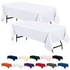 Picture of Utopia Kitchen 2 Pack 6 Foot Rectangle Table Cloth [60x102 Inches, White] Stain and Wrinkle Resistant Tablecloth Washable Polyester Cover for Dining, Buffet Parties, Picnic and Weddings