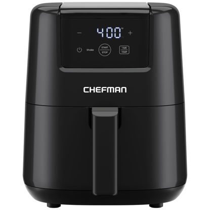 Picture of CHEFMAN 2 Qt Mini Air Fryer - Digital Space-Saving Compact Air Fryer with Nonstick and Dishwasher Safe Basket, Quick & Easy Meals in Minutes, Features Digital Timer and Shake Reminder - Black